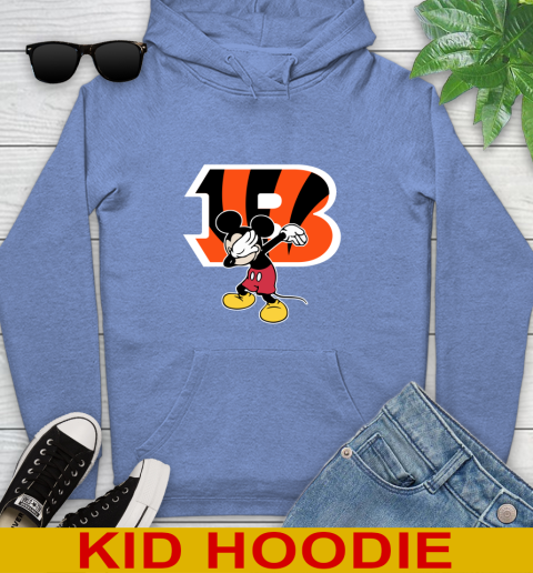 Cincinnati Bengals NFL Football Dabbing Mickey Disney Sports Youth Hoodie 12