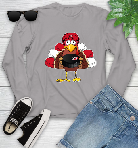 Carolina Hurricanes Turkey Thanksgiving Day Youth Long Sleeve 5