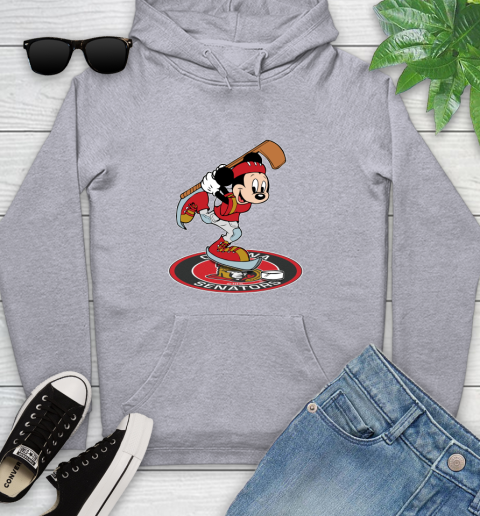NHL Hockey Ottawa Senator Cheerful Mickey Disney Shirt Youth Hoodie 6
