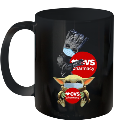 Baby Groot And Baby Yoda Face Mask Hug CVS Pharmacy Ceramic Mug 11oz