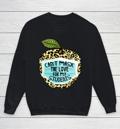 Can't Mask My Love Of Teaching Leopard Plaid Teacher Gift Youth Sweatshirt