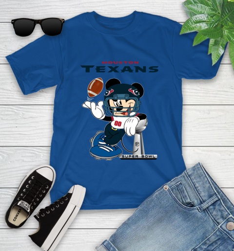 NFL Houston Texans Mickey Mouse Disney Super Bowl Football T Shirt Youth T-Shirt 9