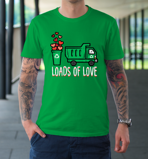 Kids Valentines Day Garbage Truck Loads Of Love T-Shirt 13