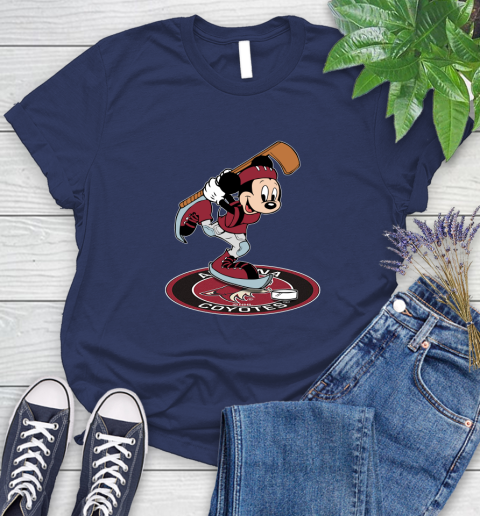 NHL Hockey Arizona Coyotes Cheerful Mickey Disney Shirt Women's T-Shirt 12