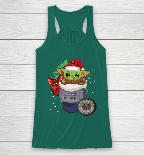 Vegas Golden Knights Christmas Baby Yoda Star Wars Funny Happy NHL Racerback Tank 6