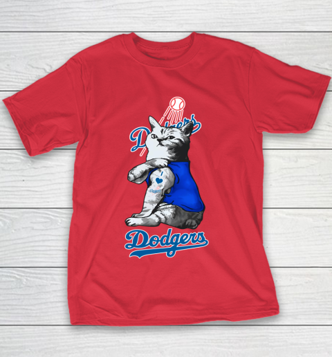 MLB Baseball My Cat Loves Los Angeles Dodgers Youth T-Shirt 7
