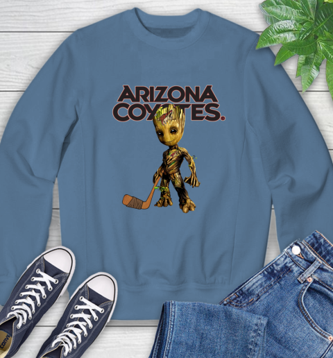Arizona Coyotes NHL Hockey Groot Marvel Guardians Of The Galaxy Sweatshirt 7