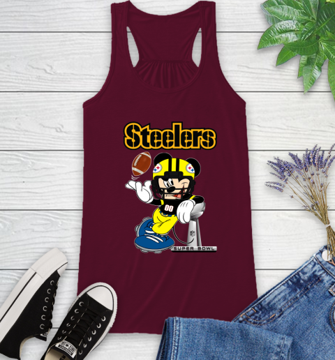 NFL Pittsburgh Steelers Mickey Mouse Disney Super Bowl Football T Shirt Racerback Tank 3