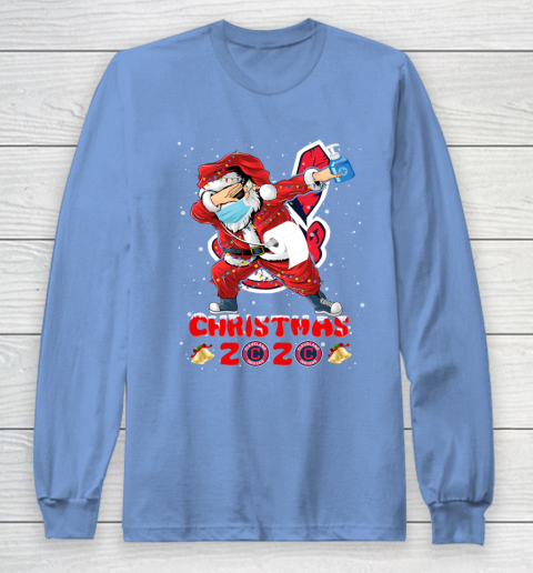 Cleveland Indians Funny Santa Claus Dabbing Christmas 2020 MLB Long Sleeve T-Shirt 8