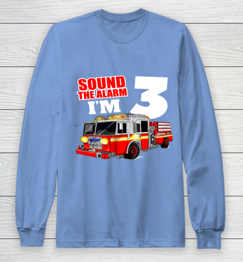 Kids Fire Truck 3rd Birthday T Shirt Boy Firefighter 3 Years Old Long Sleeve T-Shirt 8