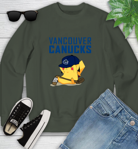 NHL Pikachu Hockey Sports Vancouver Canucks Youth Sweatshirt 10