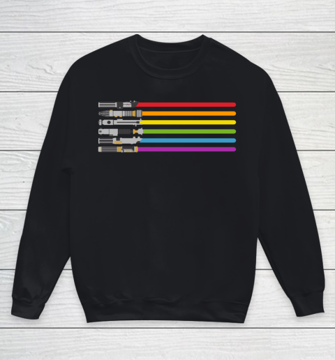 Star Wars Shirt Lightsaber Rainbow Youth Sweatshirt