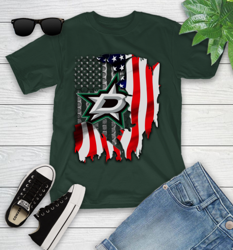 Dallas Stars NHL Hockey American Flag Youth T-Shirt 5