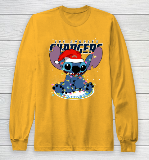 Los Angeles Chargers NFL Football noel stitch Christmas Long Sleeve T-Shirt 2