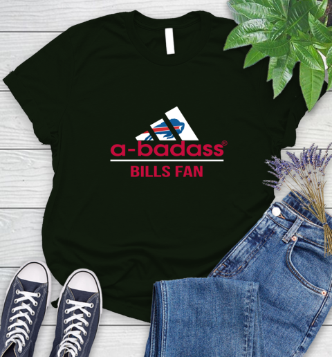 NFL A Badass Buffalo Bills Fan Adidas Football Sports Women's T-Shirt 6
