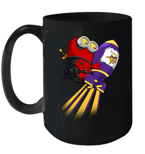 NFL Football Minnesota Vikings Deadpool Minion Marvel Shirt Ceramic Mug 15oz