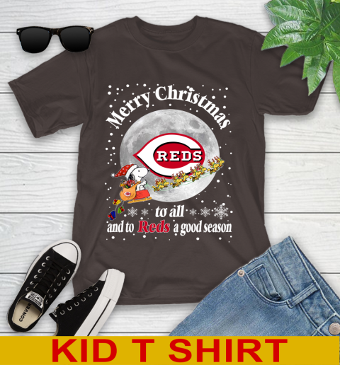 Cincinnati Reds Merry Christmas To All And To Reds A Good Season MLB Baseball Sports Youth T-Shirt 6