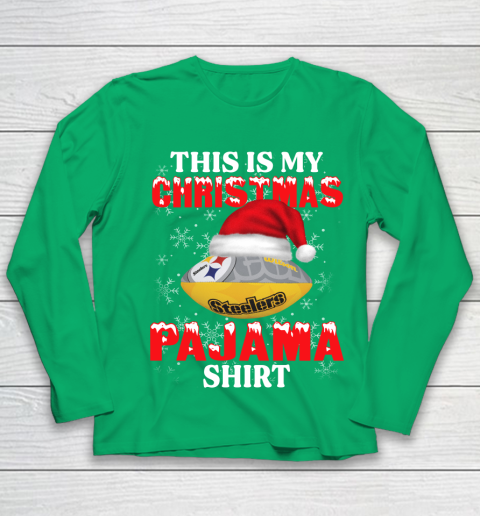 Pittsburgh Steelers This Is My Christmas Pajama Shirt NFL Youth Long Sleeve 4