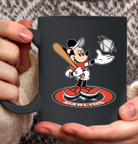 MLB Baseball Miami Marlins Cheerful Mickey Disney Shirt Ceramic Mug 11oz