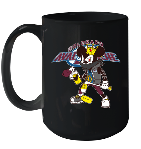 Colorado Avalanche NHL Hockey Mickey Peace Sign Sports Ceramic Mug 15oz - Image 3