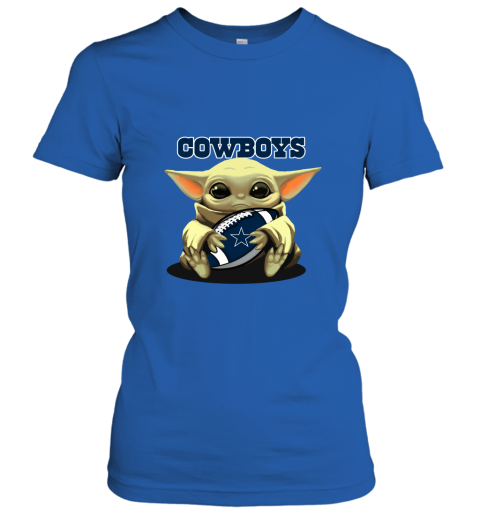 Baby Yoda Loves The Dallas Cowboys Star Wars NFL Women's T-Shirt 