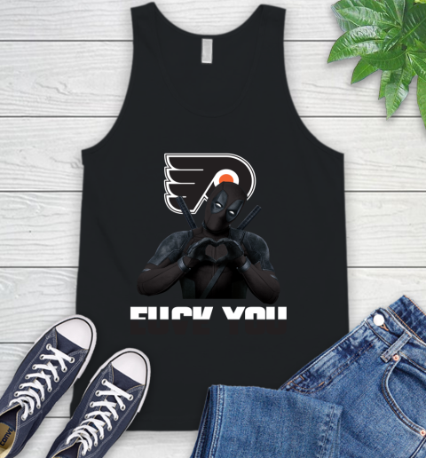 NHL Philadelphia Flyers Deadpool Love You Fuck You Hockey Sports Tank Top