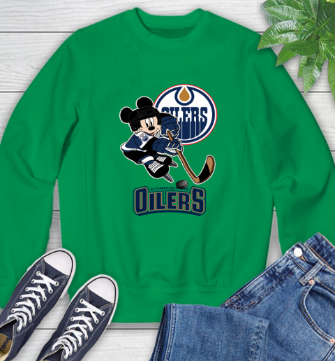 NHL Hockey Mickey Mouse Team Edmonton Oilers Hoodie 