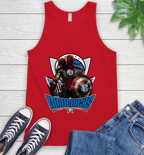 Dallas Mavericks NBA Basketball Captain America Thor Spider Man Hawkeye Avengers Tank Top 6