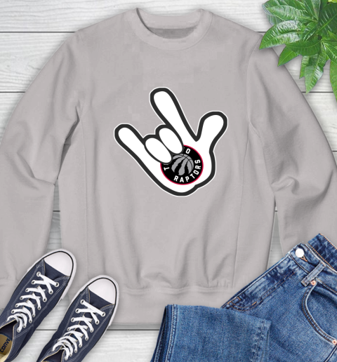Toronto Raptors NBA Basketball Mickey Rock Hand Disney Sweatshirt 12