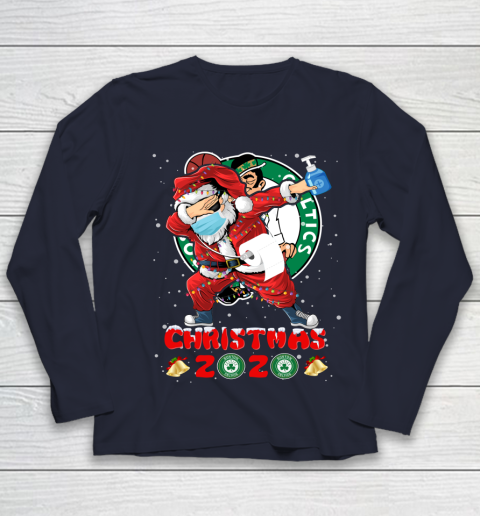 Boston Celtics Funny Santa Claus Dabbing Christmas 2020 NBA Youth Long Sleeve 2