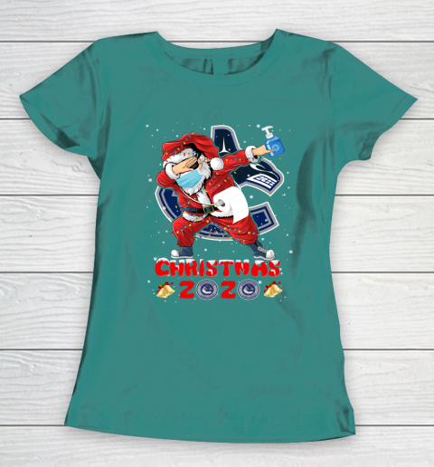 Vancouver Canucks Funny Santa Claus Dabbing Christmas 2020 NHL Women's T-Shirt 10