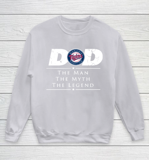 Minnesota Twins MLB Baseball Dad The Man The Myth The Legend Youth Sweatshirt 3