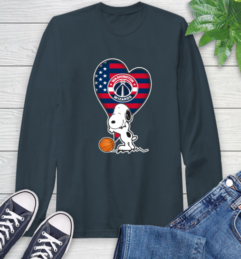 Washington Wizards NBA Basketball The Peanuts Movie Adorable Snoopy Long Sleeve T-Shirt 8