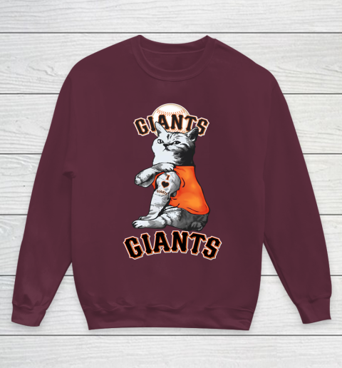 MLB Baseball My Cat Loves San Francisco Giants Youth Sweatshirt 4