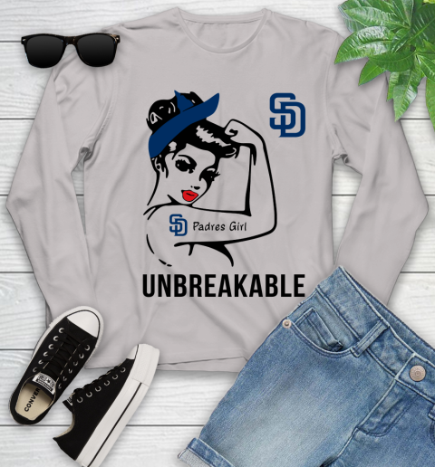 MLB San Diego Padres Girl Unbreakable Baseball Sports Youth Long Sleeve 9