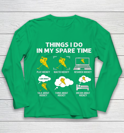 Things I Do In My Spare Time Hockey Ice Hockey Player Gift Youth Long Sleeve 4