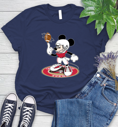 NFL Football San Francisco 49ers Cheerful Mickey Disney Shirt Women's T-Shirt 12
