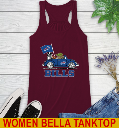 NFL Football Buffalo Bills Darth Vader Baby Yoda Driving Star Wars Shirt Racerback Tank 3
