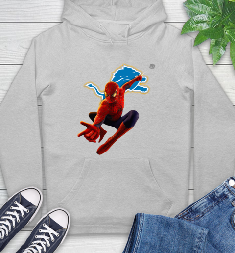 NFL Spider Man Avengers Endgame Football Detroit Lions Hoodie 6