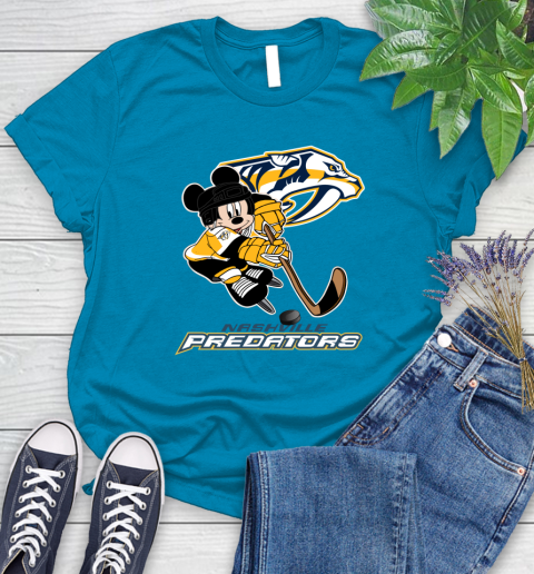 NHL Nashville Predators Mickey Mouse Disney Hockey T Shirt Women's T-Shirt 7