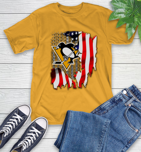 Pittsburgh Penguins NHL Hockey American Flag T-Shirt 2