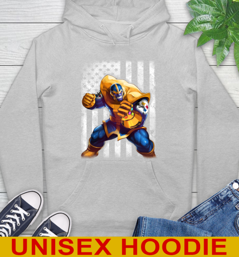 NFL Football Pittsburgh Steelers Thanos Marvel American Flag Shirt Hoodie 6