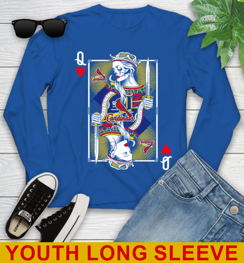 MLB Baseball St.Louis Cardinals The Queen Of Hearts Card Shirt Youth Long Sleeve 10