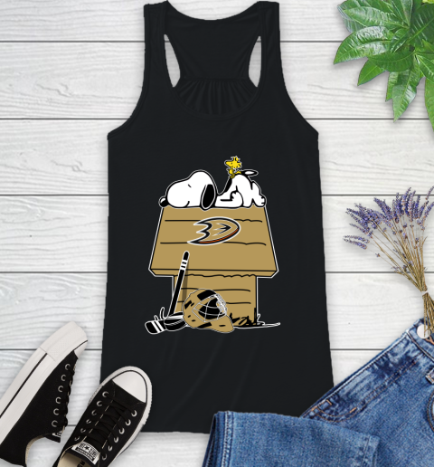 Anaheim Ducks NHL Hockey Snoopy Woodstock The Peanuts Movie Racerback Tank 2
