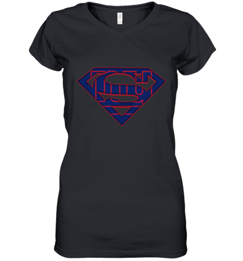 We Are Undefeatable The New York Giants x Superman NFL Women's V-Neck T-Shirt
