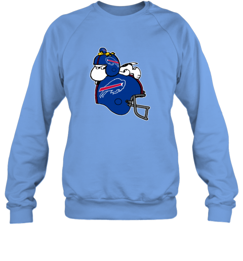 u3fk snoopy and woodstock resting on buffalo bills helmet sweatshirt 35 front carolina blue