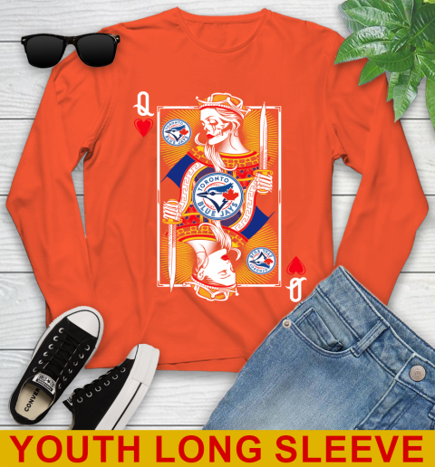 MLB Baseball Toronto Blue Jays The Queen Of Hearts Card Shirt Youth Long Sleeve 3
