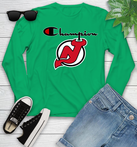 NHL Hockey New Jersey Devils Champion Shirt Youth Long Sleeve 4