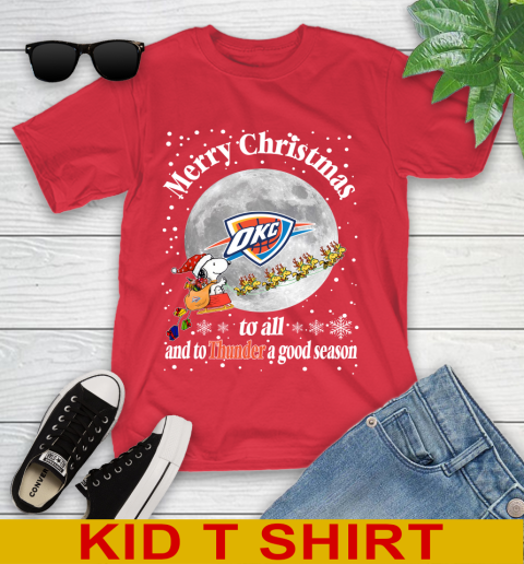 Oklahoma City Thunder Merry Christmas To All And To Thunder A Good Season NBA Basketball Sports Youth T-Shirt - Image 12