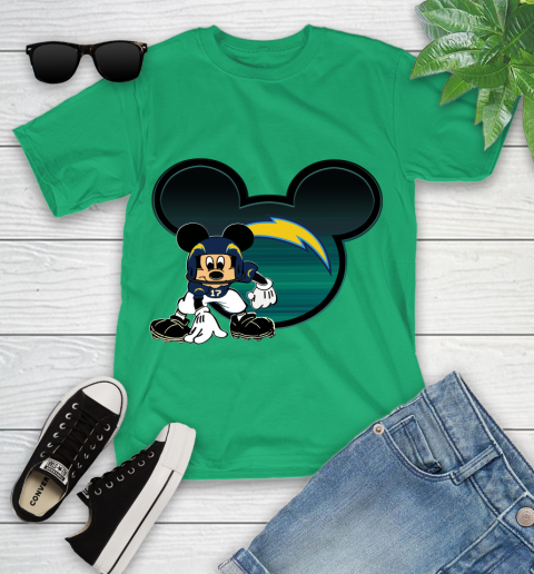 NFL Los Angeles Chargers Mickey Mouse Disney Football T Shirt Youth T-Shirt 6